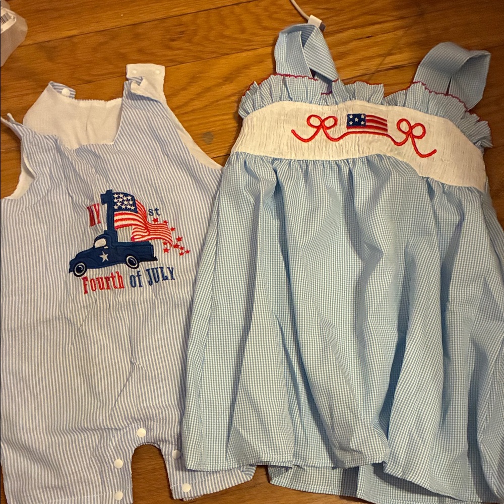 Patriotic Blue and White Baby Outfits